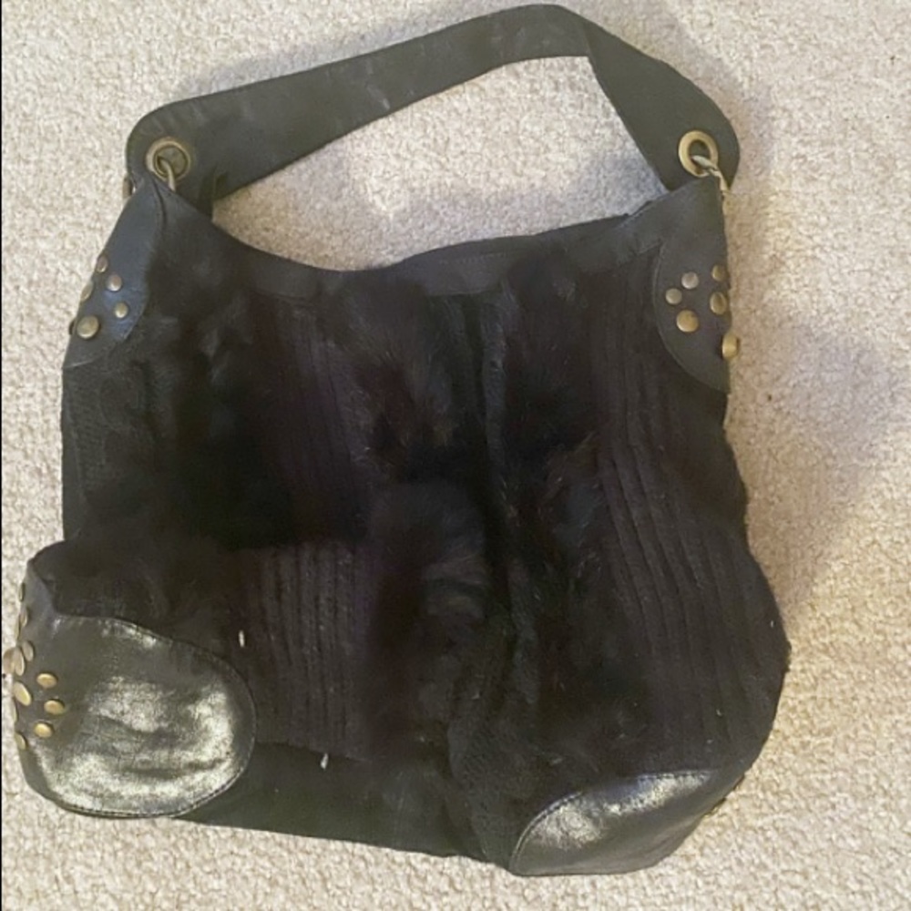 Black fur bag